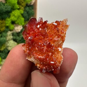 Roter Cr. Vanadinit auf Baryt aus Marokko,Vanadinit Kristall,Haufen,Haufen,Geologie,Haufen,Haufen,Cluster,rot Cr