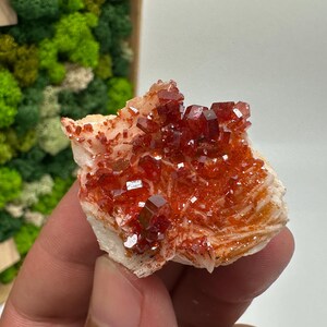 Roter Cr. Vanadinit auf Baryt aus Marokko,Vanadinit Kristall,Haufen,Haufen,Geologie,Haufen,Haufen,Cluster,rot Cr