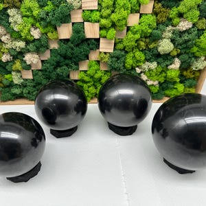 ONE(1) Shungite Sphere Shungite Crystal Sphere,Healing Crystal,Highly Energetic Metaphysical,EMF Protection,Polished Sphere,5G Protection