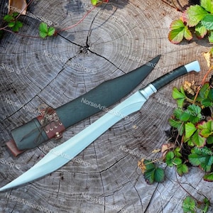 Hand-Forged 18&quot; Scimitar Style Decorative Sword with Sheath | Carbon Steel Blade | Rosewood Handle | Handmade Historical Gift