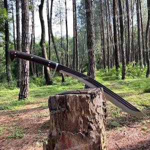 Handmade Kukri-Inspired Decorative Blade: Rosewood Handle, Leather Sheath