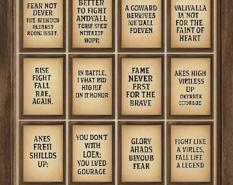 Viking Motivational Quotes Art: Norse Decor, Printable Wall Art (Digital Download)