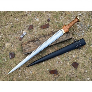 Scottish Dirk Sword | Handmade 21" Forged Carbon Steel Blade | Traditional Celtic Sword Collectible | Rosewood Handle Gift