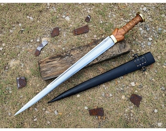 Scottish Dirk Sword | Handmade 21" Forged Carbon Steel Blade | Traditional Celtic Sword Collectible | Rosewood Handle Gift