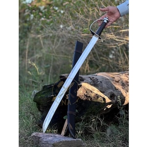 Handmade High Carbon Steel Cutlass Sword: Pirate Decor Replica with Scabbard