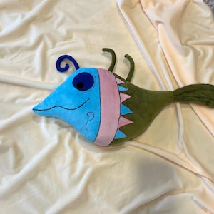 Fish  Shaped Plush Pillow.  Boho Handmade Cushion for Home . Kids Room . Soft Decorative Animal Pillow . Cozy Gift for Adults  Children.