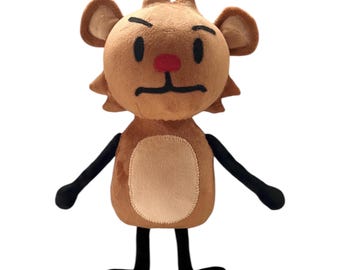 Cartoon Style Plush Toy, Soft Minky Fabric Stuffed Animal, 35cm Character Doll