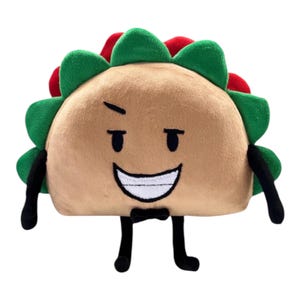 Handmade Taco Plush Toy, Kawaii Stuffed Character,Inspired by BFDI
