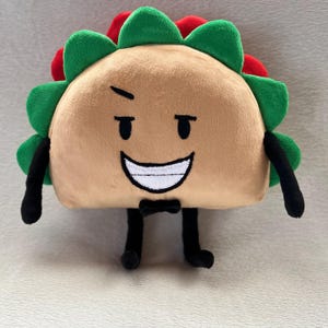 Handmade Plush Taco Inspired by Inanimate Insanity. Fan Made Toy.Cute Cartoon Character Stuffed Plush Toy. Unique Plush Gift.