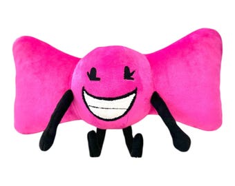 Handgemaakte roze strikknuffel, door fans geïnspireerde kawaii-personagepop (36 cm)