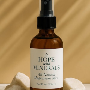 All-Natural Magnesium Spray | Muscle Relief Spray | Clean Skincare | Small Batch Body Mist | Topical Magnesium | 4 oz Amber Bottle