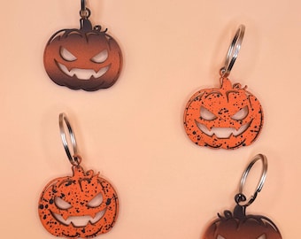 Sets Of Jack O' Lantern Keychain: Spooky Halloween Pumpkin Charm