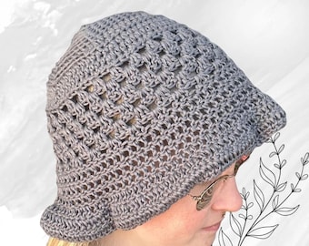 Häkelanleitung Sommerhut Damen PDF – Einfaches Häkelmuster für Anfänger – Bucket Hat häkeln Anfänger - bebilderte Häkelanleitung deutsch