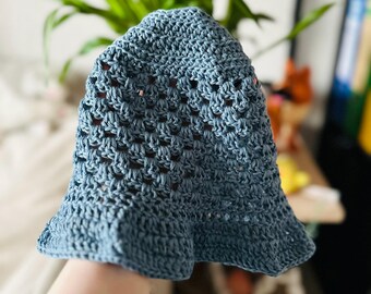 Nowoczesny wzór na szydełkowy kapelusz typu bucket hat – Pobierz plik PDF – Łatwy samouczek robienia letnich kapeluszy dla początkujących – Cyfrowy projekt szydełkowy
