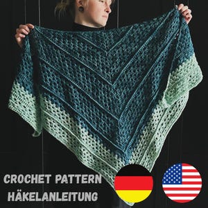 Scialle della nonna facile e veloce - Schema all'uncinetto per uno scialle triangolare - Scialle all'uncinetto per principianti - Semplici istruzioni all'uncinetto con immagini