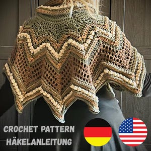 Crochet pattern for a star poncho | Sky Full of Stars – an autumnal throw for advanced beginners | DE & EN PDF