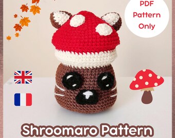 Shroomaro Crochet Pattern PDF Digital Download Amigurumi Mushroom Crochet Pattern Stuffed Animal Pattern