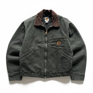 Carhartt ダークグリーン デトロイトジャケット　sizeL Carhartt カーハート デトロイトジャケット メンズXL相当 古着 ダック