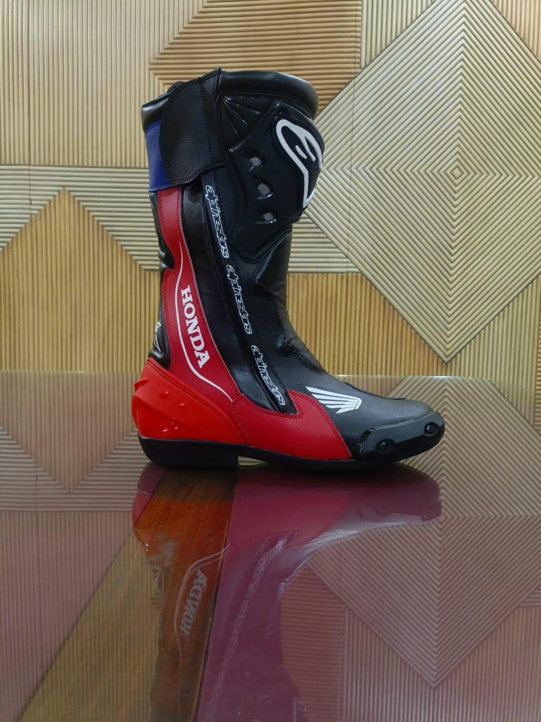 Red Color Boots For Riding Red & Black Motorcycle Riding Boots – Pro Street Motorbike Shoes - Etsy