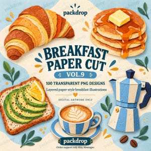 Breakfast Paper Cut Vol.9 - Breakfast Paper Cut collection cover. Watermarked preview; purchased artwork has no watermark.