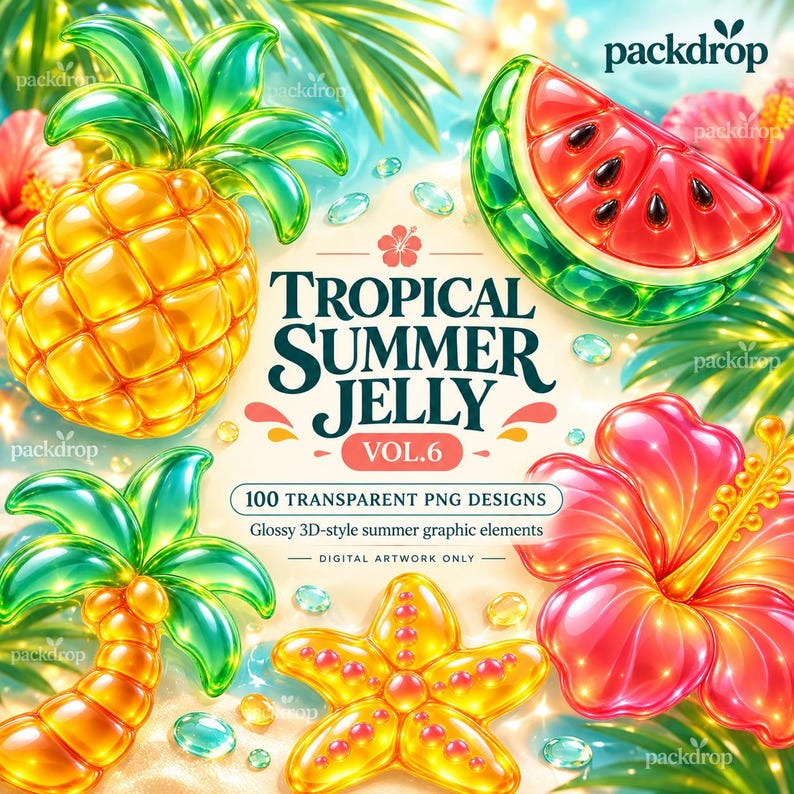 Tropical Summer Jelly Vol.6 - 01-cover. Watermarked preview; purchased artwork has no watermark.