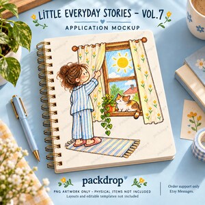 Little Everyday Stories Vol.7 - Notebook application mockup. Application mockup. PNG artwork only; physical items and editable layouts not included.