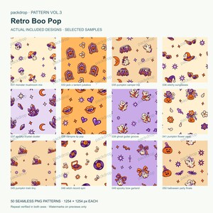 Retro Boo Pop Pattern Vol.3 - Actual PNG artwork samples 2. Watermarked preview; purchased artwork has no watermark.