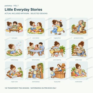 Little Everyday Stories Vol.7 - Actual PNG artwork samples 2. Watermarked preview; purchased artwork has no watermark.