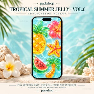 Tropical Summer Jelly Vol.6 - 08-phone-wallpaper. Application mockup. PNG artwork only; physical items and editable layouts not included.