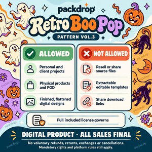 Retro Boo Pop Pattern Vol.3 - Commercial license and digital policy. Watermarked preview; purchased artwork has no watermark.