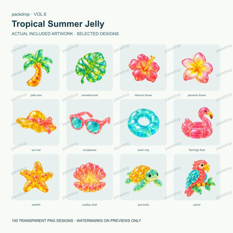 Tropical Summer Jelly Vol.6 - 03-actual-gallery. Watermarked preview; purchased artwork has no watermark.