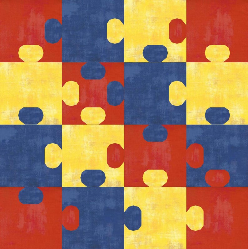 Jigsaw Puzzle Quilt Block Pattern Bundle: FPP PDF Digital Download (a4 ...