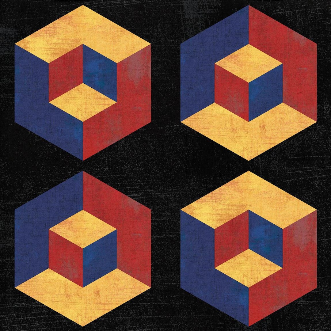 Simple 3D Illusion Quilt Block Pattern: FPP PDF (a4/letter Sizes) - Etsy