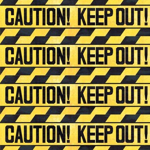 Caution Keep Out Tape, Quilt Block, FPP Pattern
