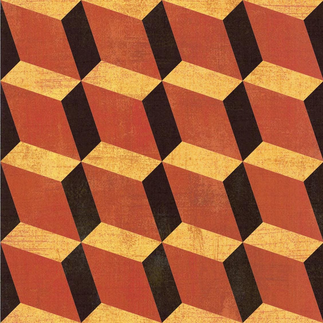 Dimension pattern 3D cube quilt finished size 52x60 inches