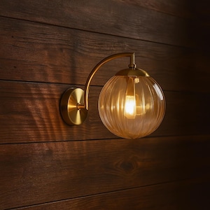 Applique da parete con spina, applique unica in vetro e ottone, lampada moderna per l&#39;arredamento della casa, elegante lampada da parete