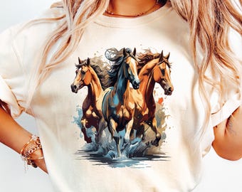 Comfort Colors Horses Shirt, Western Horses Shirt, Popular Horse Shirt, Horse Lovers Gift, Cute Women Western Shirt, Cowgirl Gift Shirt