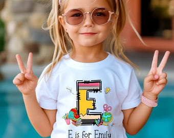 Personalized Back To School Kids Shirt, Custom Alphabet Kids Shirt, Cute Kindergarten Shirt, First Day Of School Shirt, School Toddler Shirt