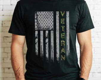 American Flag Veteran Shirt: Patriotic Military Tee, USA Army Soldier Pride T-Shirt Gift