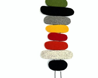 Modern Felt Wall Hanging In Bright Abstract Colors