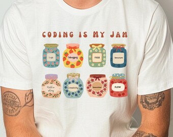 Camisetas Comfort Colors® "Coding is My Jam", regalo para programadores, camiseta para programadores, camiseta para desarrolladores, amantes de la programación, ingenieros de software, camisetas divertidas para programadores