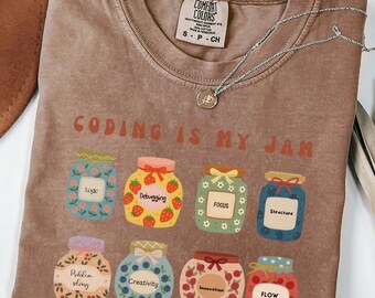 Camisetas Comfort Colors® "Coding is My Jam", regalo para programadores, camiseta para programadores, camiseta para desarrolladores, amantes de la programación, ingenieros de software, camisetas divertidas para programadores