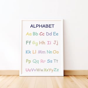 Pastel Kids Wall Art Bundle – Alphabet A–Z, Numbers 1–20 & Counting 1–10 | Educational Posters | Printable Nursery Decor | Instant Download