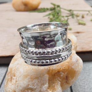 Handcrafted Sterling Silver Spinner Ring: Meditation Stress Relief