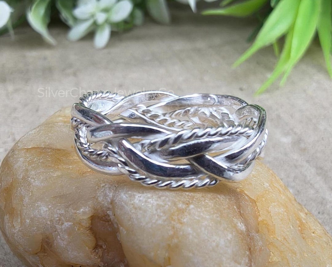 Sterling Silver Celtic Knot Braided Ring - Handmade 925 Band - Etsy
