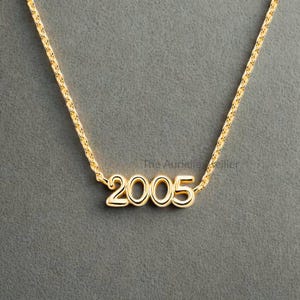 Sterling Silver Angel Number Necklace: Custom Lucky Number, Birth Year