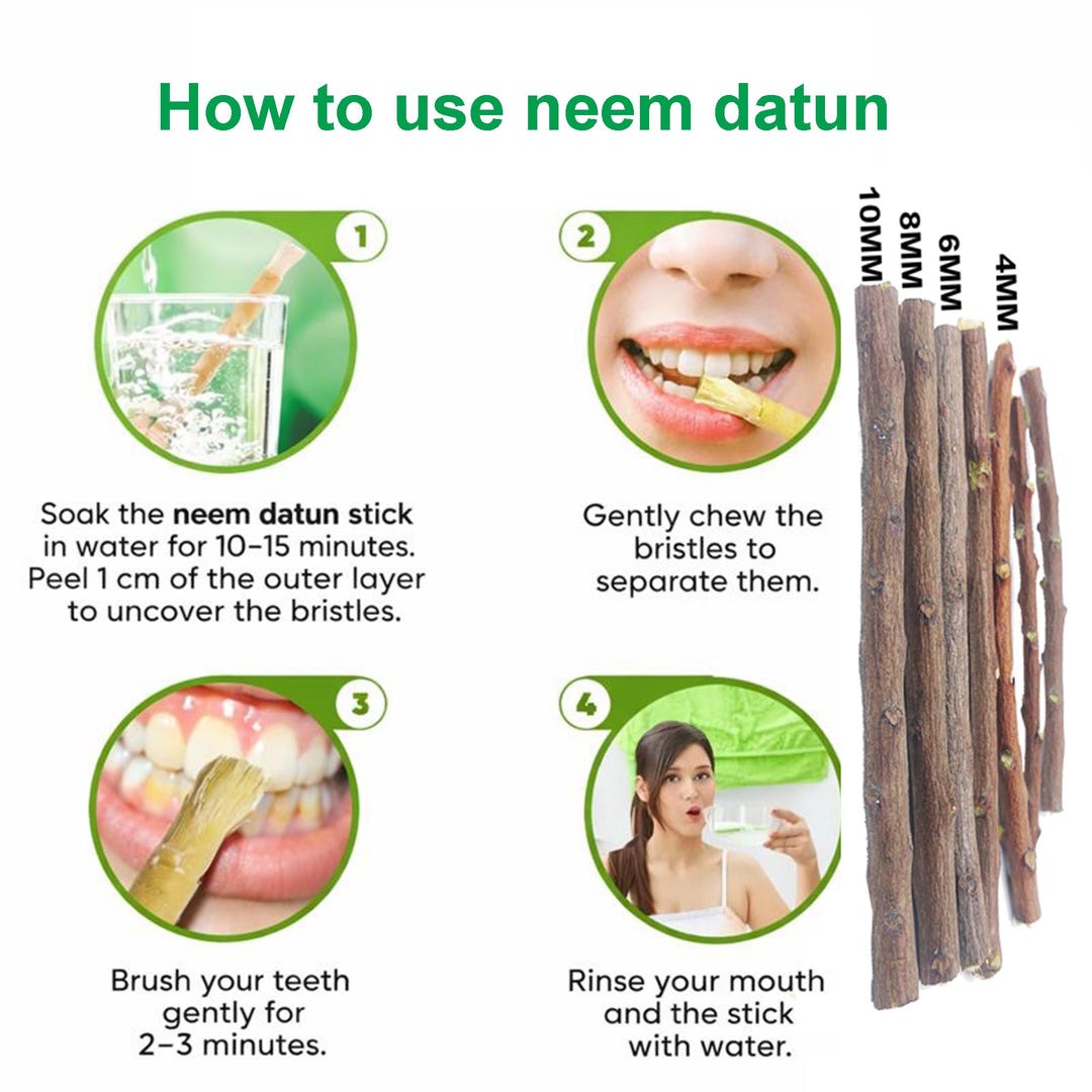 Datun Sticks Neem Datun Tooth Cleaning Sticks | Ayurvedic Oral Care - Etsy