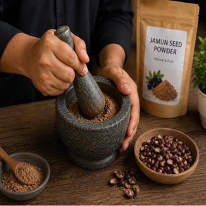Jamunfröpulver | Syzygium Cumini | Naturligt örttillskott (finmalet)
