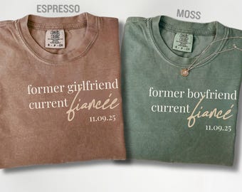 Custom Fiancé & Fiancée Shirts, Minimal Couple Matching Shirts, Engagement Shirt Set, Future Mr and Mrs, Engagement Gift for Couples