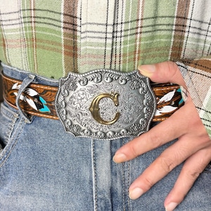 Letter B Belt Buckle | Personalized Belt Buckle | Belt Buckle with Spacial Design | Western Boys Gifts | Engraved Cowboy Belt Buckle | Gifts
